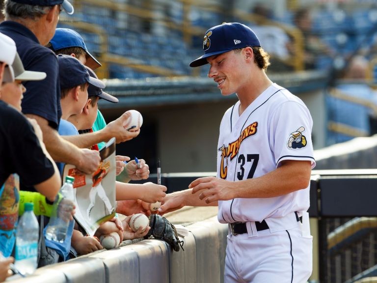 Guardians No. 1 pick Travis Bazzana (Photo by Eddie Kelly)